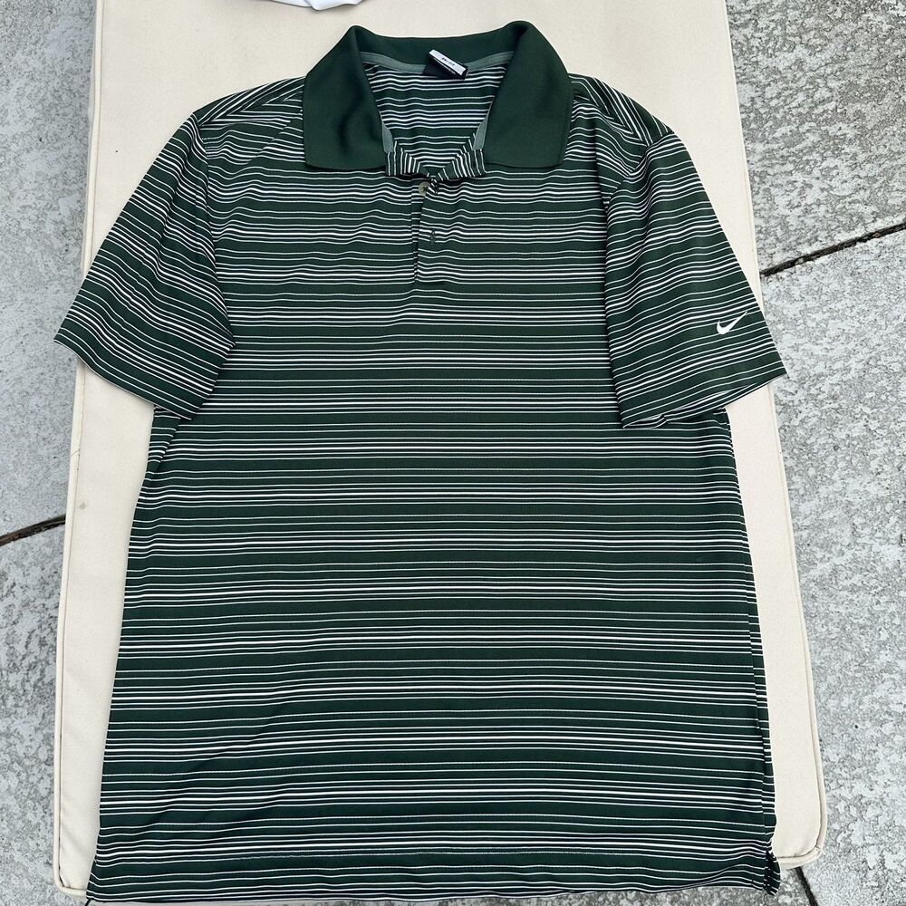 Nike Golf Polo Shirt Dri-Fit Men's Dark Green Med Short Sleeve Athleisure Work